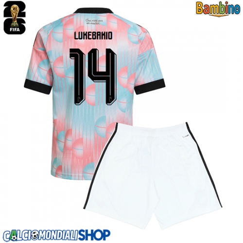 Maglie da calcio Belgio Dodi Lukebakio #14 Seconda Maglia Bambino Mondiali 2026  Manica Corta (+ Pantaloni corti)